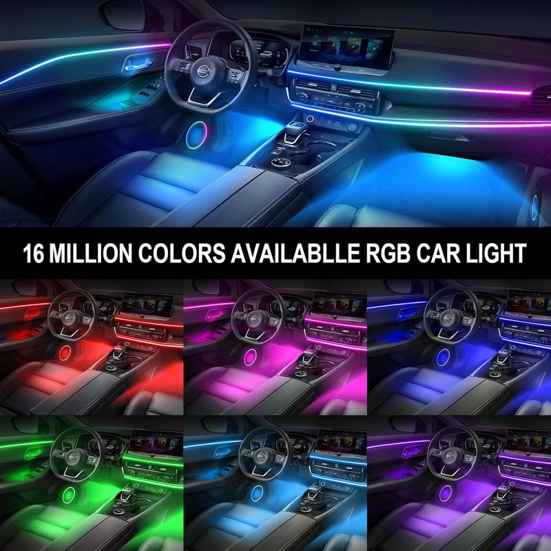 WEBUPAR Dreamcolor Acrylic Interior Car Light 10 in 1 Automotive Ambient Light Kits with APP Control 16 Million Color 175 inches Fiber Optic Car LED Strip Light, RGB Music Sync Neon Car Lighting - Image 3